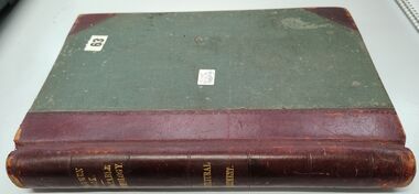 Administrative record, Agricultural Department, Large ledger, dark green cover, red leather spine with inscription. Bitter Pit investigation. Tracking fruit sent to coolstores 3-Jul-1911 to 30-Aug-1916. From Agricultural Department, fruit from all over the state - not just Ringwood. Some is from N.S.W, 1911 - 1916