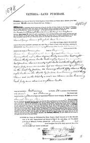 Land Purchase Document, Land Purchase for Samuel George Isaacs of Elizabeth Street, Melbourne for 148 acres, 2 roods and 9 perches in County of Mornington Parish of Ringwood - 1858, Feb-1858