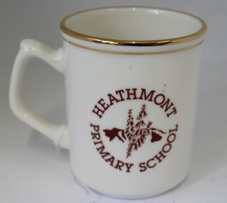 Domestic object - Mug - Drinking, C.R. Hose Glassware Pty Ltd, Heathmont Primary School No. 4688 ceramic mug.  Circa1990s, 1900s