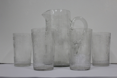 Domestic object - Jug and Glasses, Vintage glasses and pitcher set
