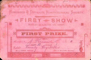 Document, Packet: Agricultural  and Horticultural Shows - schedules, cuttings, notes etc 1897 - 1961