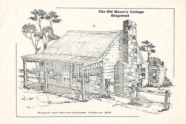 Work on paper - Sketch, Miner's cottage, Ringwood. 1975