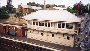 Photograph - Photographs, Kodak, Views of Ringwood railway station during the laying of the third (central) track through the station. c1970, c.1970