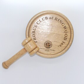 Ceremonial Items, Clyde Aitken, Ringwood Probus Club ceremonial gavel and sound block. Made in 2002, 2002