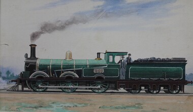 Painting, G. Coutts, "Light Lines Goods Loco 1886" - Water colour and ink on paper by G. Coutts, (undated)