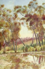 Painting, Winifred Miles, "Lilypond at Quambee" - Oil on paper by Winifred Miles (1884-1944), 1912