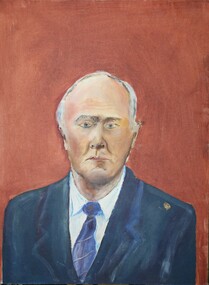 Painting, Untitled portrait - acrylic on canvas panelboard by Jan Sebinski, Undated, 1995 or later
