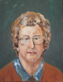 Painting, Jan Sebinski, Untitled portrait - acrylic on board by Jan Sebinski, Undated, 1995 or later