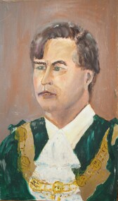 Painting, Jan Sebinski, Untitled portrait - acrylic on board by Jan Sebinski, Undated, 1995 or later