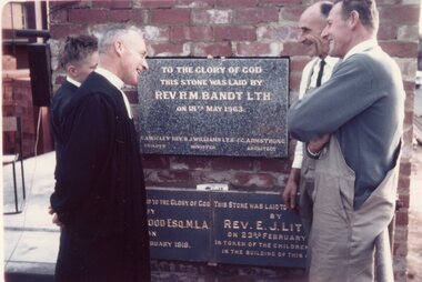 Photograph - Photographs, Ringwood Methodist Church, Station Street - Laying of Commemorative Plaques. 1963