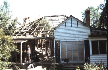 Photograph, Frazer's orchard 'Alkoomi' North Ringwood - Farm house demolition c1971
