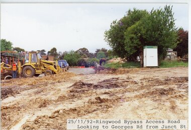 Photograph, Eastlink Ringwood Bypass Construction-Access Road looking to Georges Road from Junction St. 25/11/1992
