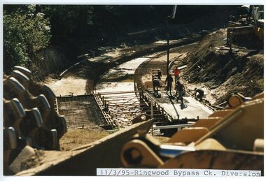 photograph, Eastlink Ringwood Bypass Construction-Ringwood Bypass Creek Diversion 11/3/95