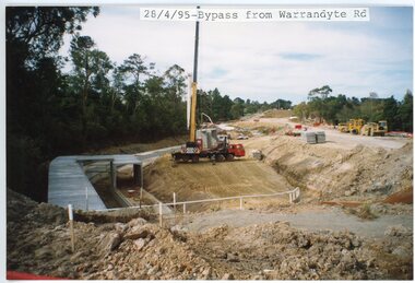 photograph, Eastlink Ringwood Bypass Construction-Bypass from Warrandyte Rd 28/4/95