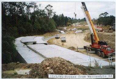 photograph, Eastlink Ringwood Bypass Construction-Bypass from Warrandyte Rd 17/5/95