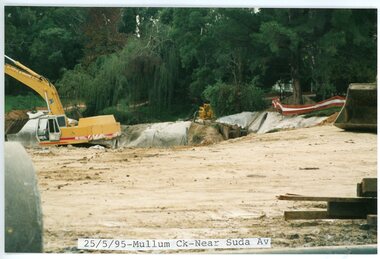 photograph, Eastlink Ringwood Bypass Construction-Mullum Ck-Near Suda Av 25/5/95