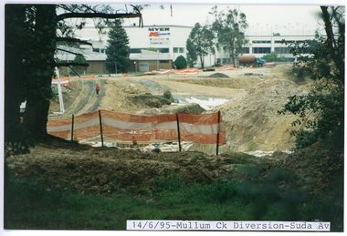 photograph, Eastlink Ringwood Bypass Construction-Bypass-Mullum Ck Diversion-Suda Av 14/6/95
