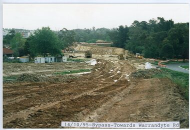 photograph, Eastlink Ringwood Bypass Construction-Bypass-Towards Warrandyte Rd 14/10/95