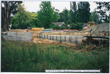 photograph, Eastlink Ringwood Bypass Construction-Pedestrian Underpass 10/12/95