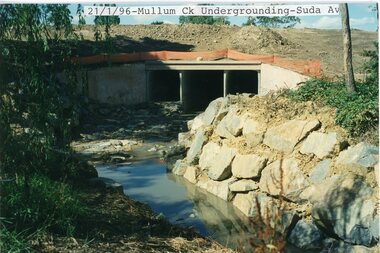 photograph, Eastlink Ringwood Bypass Construction-Mullum Ck Undergrounding-Suda Av 21/1/96