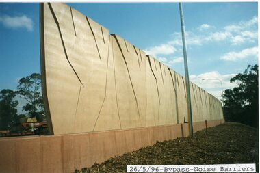 photograph, Eastlink Ringwood Bypass Construction-Bypass Noise Barriers 26/5/96
