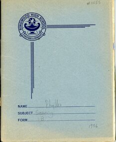 Exercise Books, 3 Ringwood High School Exercise Books owned by Phyllis Papps 1956, 1957