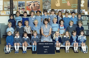 Photograph, Norwood Primary School, Ringwood, class photo and names Prep L in 1981