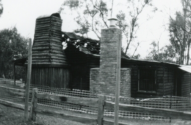 Photograph, Miner’s Hut, Ringwood Lake, after fire 20th September 1991