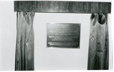 Photograph, Opening of Ringwood Historical Research Group Room - Plaque. 1992