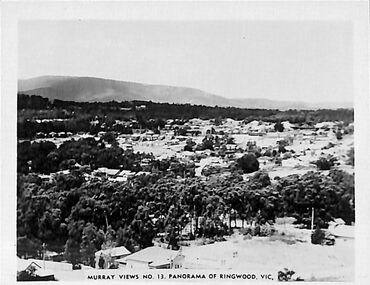 Postcard, Souvenir photograph - Murray Views No.13. Panorama of Ringwood, Vic