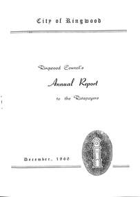 Pamphlet, F.P. Dwerryhouse, Town Clerk and Treasurer, Ringwood Council's Annual Report To The Ratepayers (December 1960), 1960