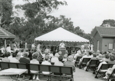 Photograph, Glamorgan Court 8th April 1989, opening ceremony Rev. John Howels, 1989