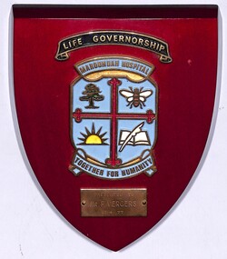 Photograph, Life Governorship of Maroondah Hospital presented to Mr P Vergers- 27.4.1977