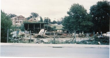 4 Coloured photographs numbered 10043 to 10046, Demolition of buildings in Adelaide Street -Ringwood. Circa 1960
