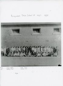 Photograph, Ringwood State School  Class photograph. 1921