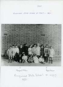 Photograph, Ringwood State School  Class photograph. 1921