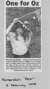 Newspaper - Newspaper Clipping, Southwood Primary School, Ringwood - "One for Oz"
