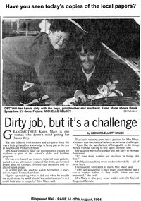 Newspaper - Newspaper Clipping, Southwood Primary School, Ringwood - "Dirty Job, but It's a Challenge"