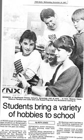 Newspaper, Southwood Primary School, Ringwood - "Students bring a variety of hobbies to school" -Newspaper Clipping 1987