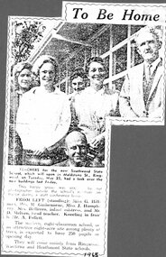 Newspaper - Newspaper clipping, Southwood Praimary School, Ringwood - "To Be Home"