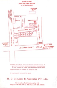 Flyer, Land Sale Advertisement, Beverley Park, Heathmont - circa late 1970s
