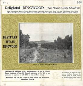 Pamphlet, Land Sale Brochure, Bestpart Estate, Ringwood - circa 1925