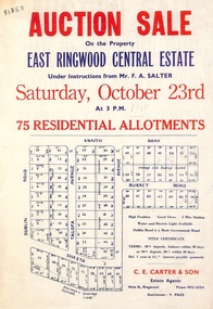Flyer, Land Auction Sale Advertisement, East Ringwood Central Estate - 1948