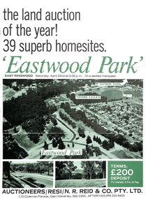 Document - Folder, Eastwood Park Subdivision, Ringwood East, Vic. - Land Sale Circa 1967 - Site of former Eastwood/Eastfield Golf Course