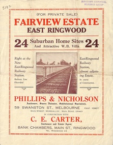 Flyer, Land Sale Brochure, Fairview Estate, East Ringwood, Vic. - circa 1925