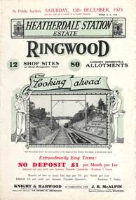 Flyer, Subdivisional Land Auction Sale Brochures, Heatherdale Station Estate, Ringwood, Vic. - 1923 and 1924