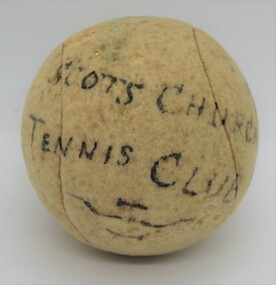 Memorabilia, Letter from Robin Randall with original tennis ball from opening of Scots Church Tennis Club Ringwood - 1929