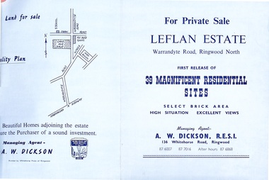 Document - Folder, Land Sale -  Leflan Estate, North Ringwood, Vic. - circa 1967