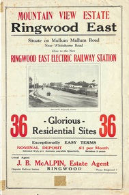 Flyer, Land Sale Brochure, Mountain View Estate, Ringwood East, Vic. - 1923