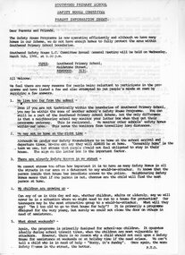 Document - Handout, Southwood Primary School Safety House Committee Parent Information Sheet, 1986